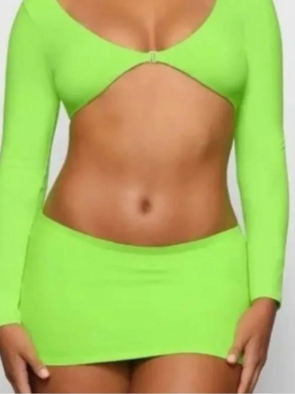 SKIMS Neon Green Swim Skirt Cover-Up